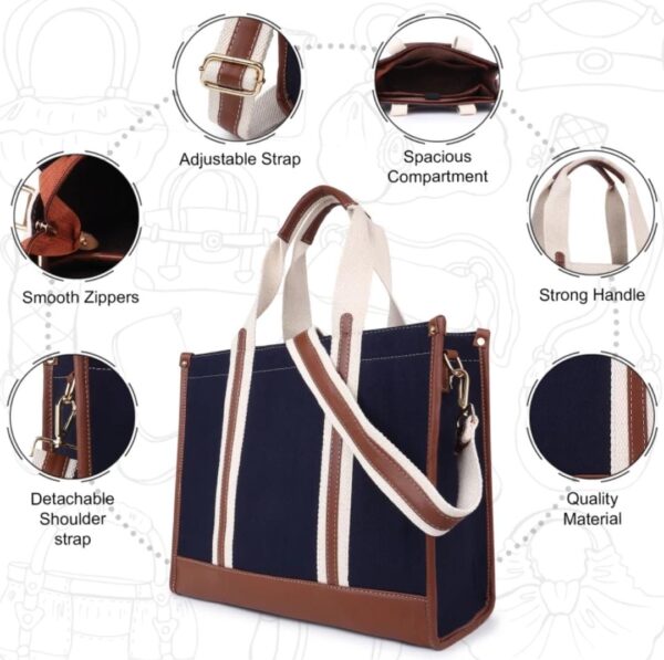 Women Blue, Tan Handbag