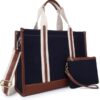 Women Blue, Tan Handbag