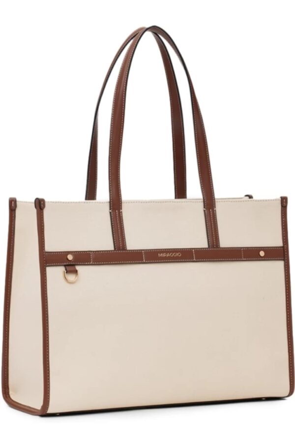 white Leather Tote Bag