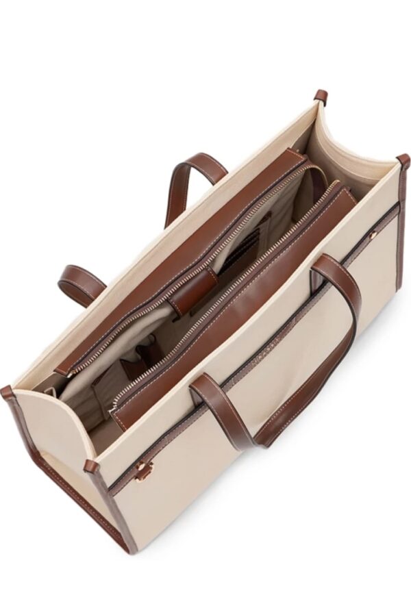 white Leather Tote Bag