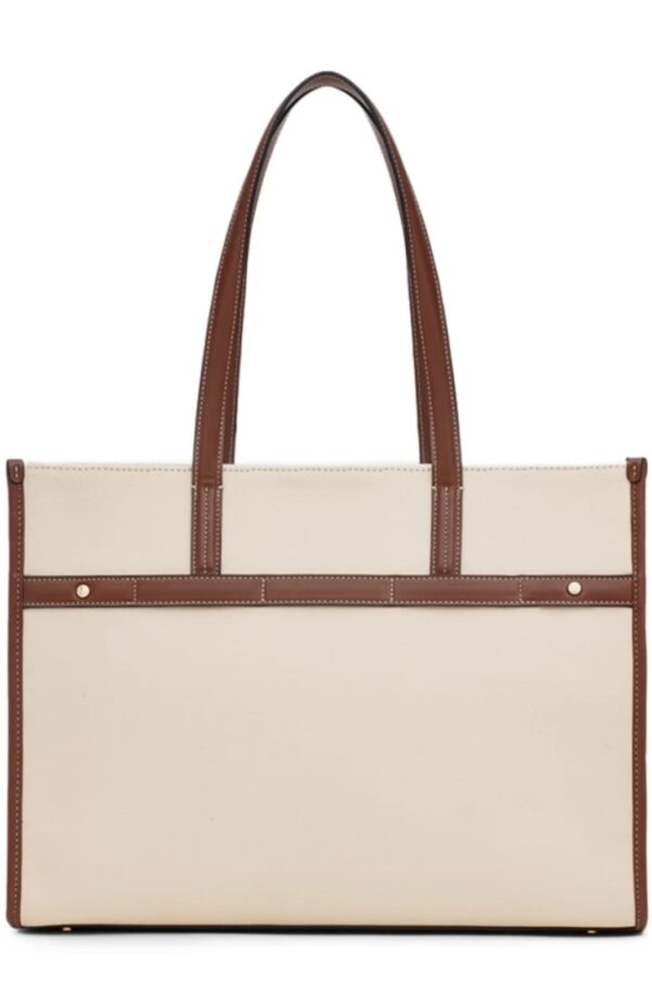 white Leather Tote Bag