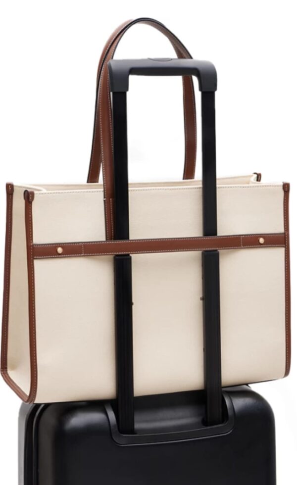 white Leather Tote Bag