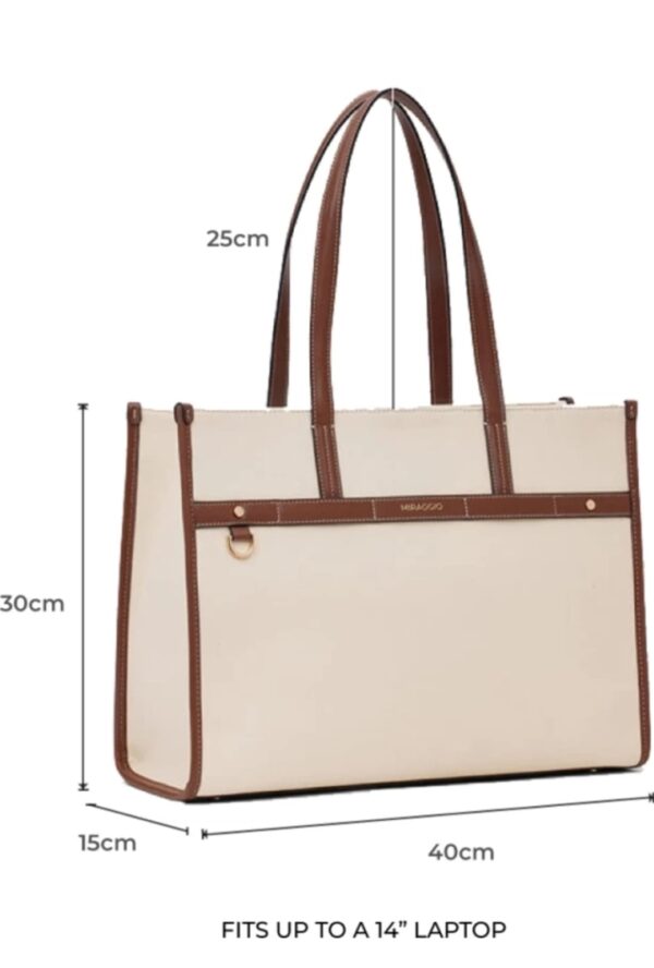 white Leather Tote Bag