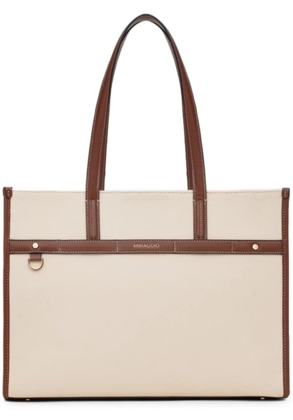 white Leather Tote Bag