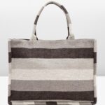 Striped Shopper Tote Bag