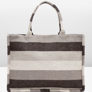 Striped Shopper Tote Bag